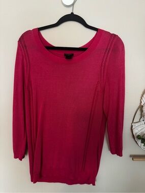 Ann Taylor Bright Pink Lightweight Knit Sweater